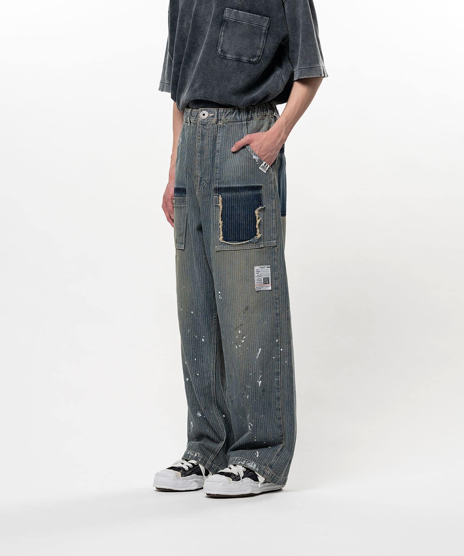 Maison MIHARA YASUHIRO/Stripe Denim Bush Pants INDIGO 46