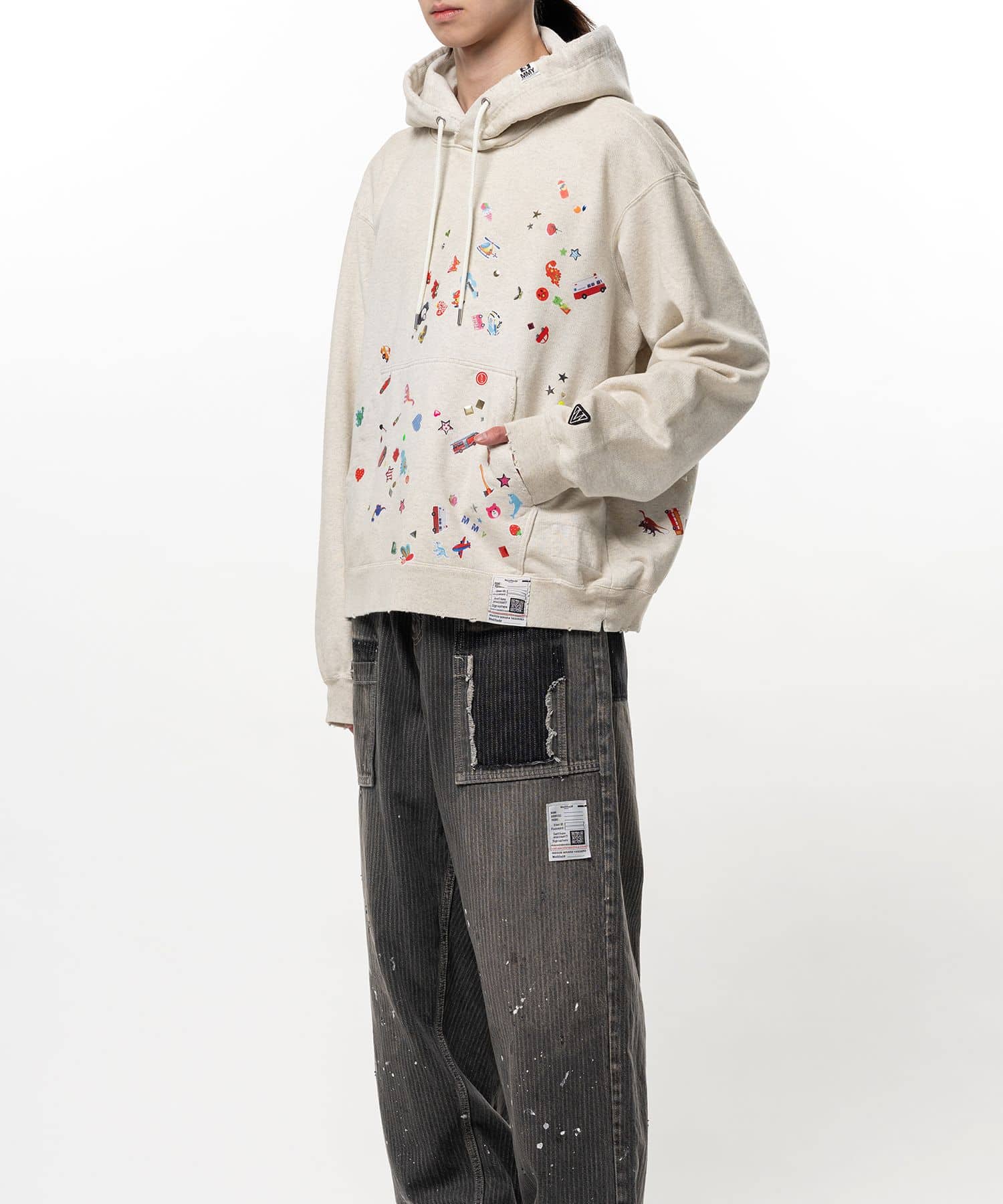 Maison MIHARA YASUHIRO/Kids Sticker Printed Hoodie white 44