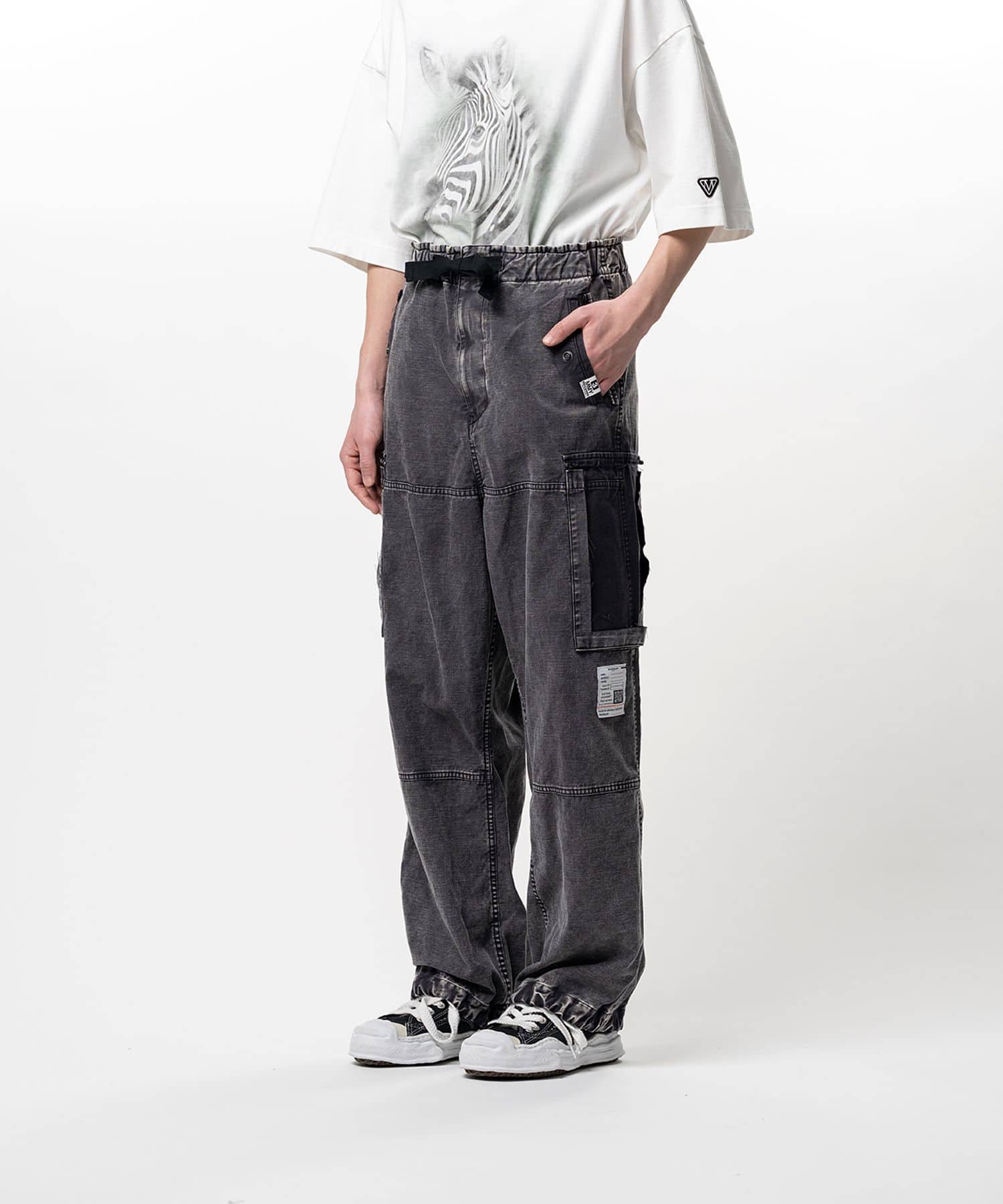 Maison MIHARA YASUHIRO/Cotton Satin Cargo Pants black 46