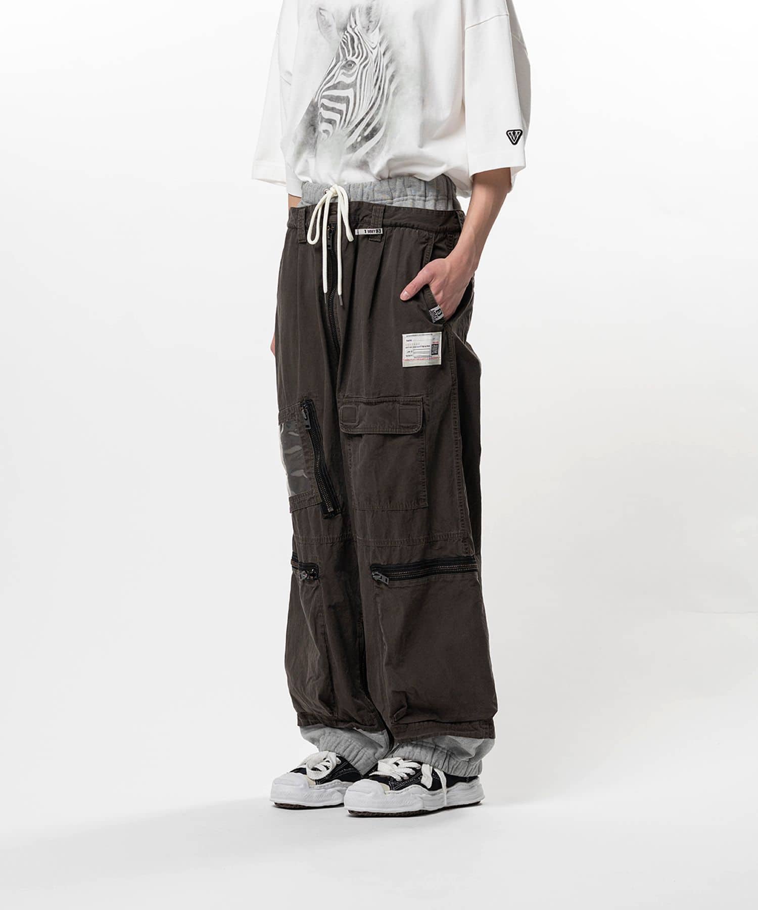 Maison MIHARA YASUHIRO/Sweat Pants Combined Flight Pants brown 46