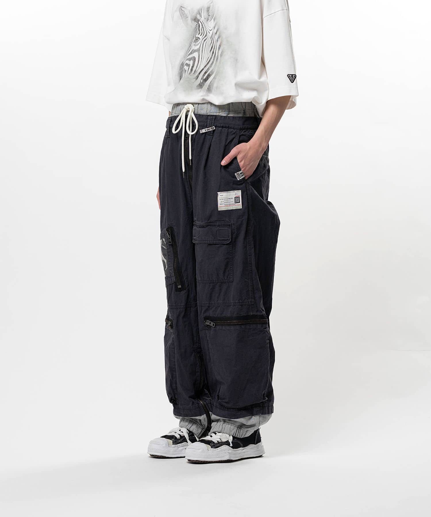 Maison MIHARA YASUHIRO/Sweat Pants Combined Flight Pants black 44