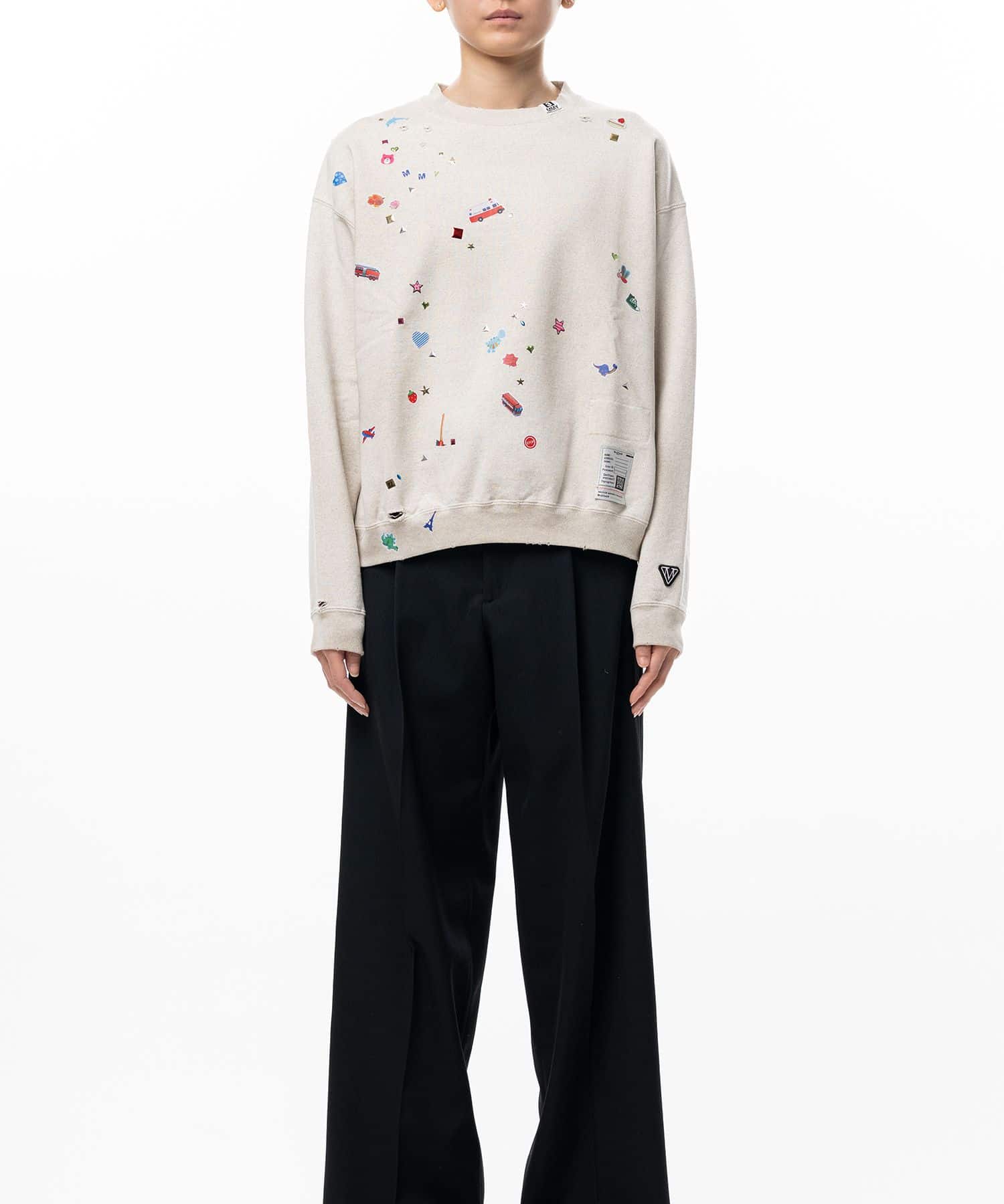 Maison MIHARA YASUHIRO/Kids Sticker Printed Sweatshirt white 36