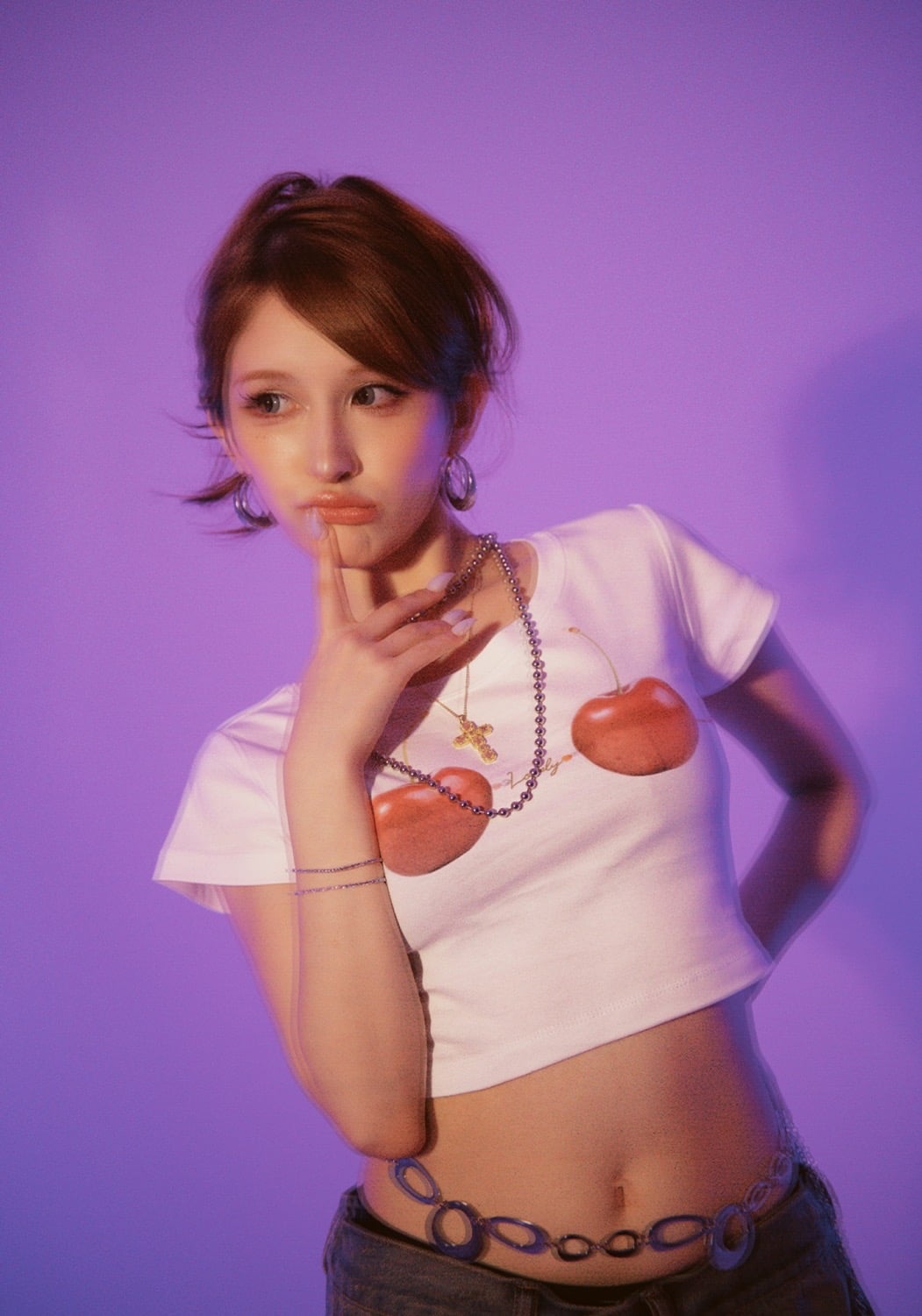 MITSUKI/Cherry Bra T -Shirt white F
