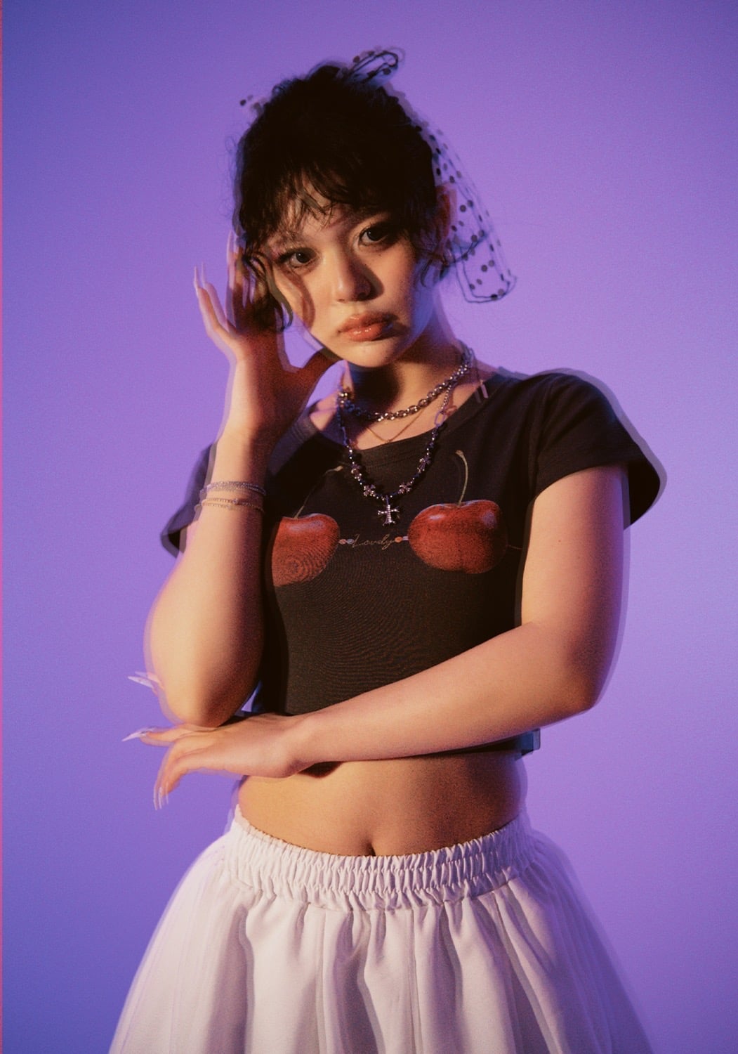 MITSUKI/Cherry Bra T -Shirt black F
