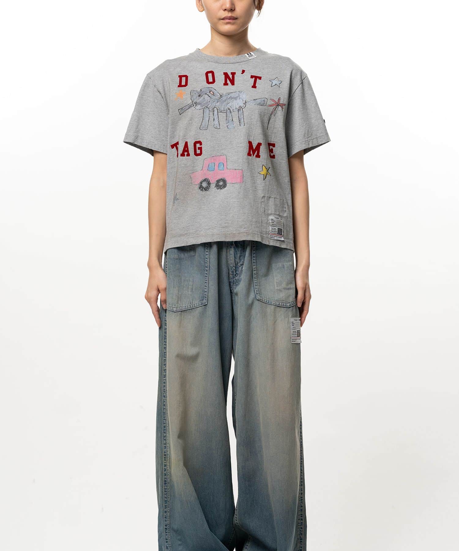 Maison MIHARA YASUHIRO/Kids Doodle Printed T-shirt gray 36