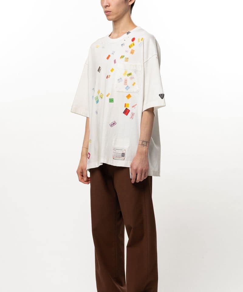 Maison MIHARA YASUHIRO/Price Tag Sticker Printed T-shirt white 44