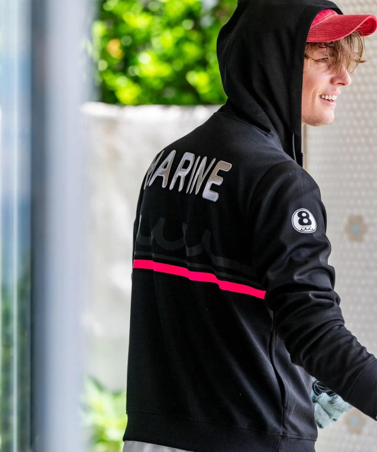 muta MARINE/ムータ マリン/Set-up Hoodie Back Metal(M black