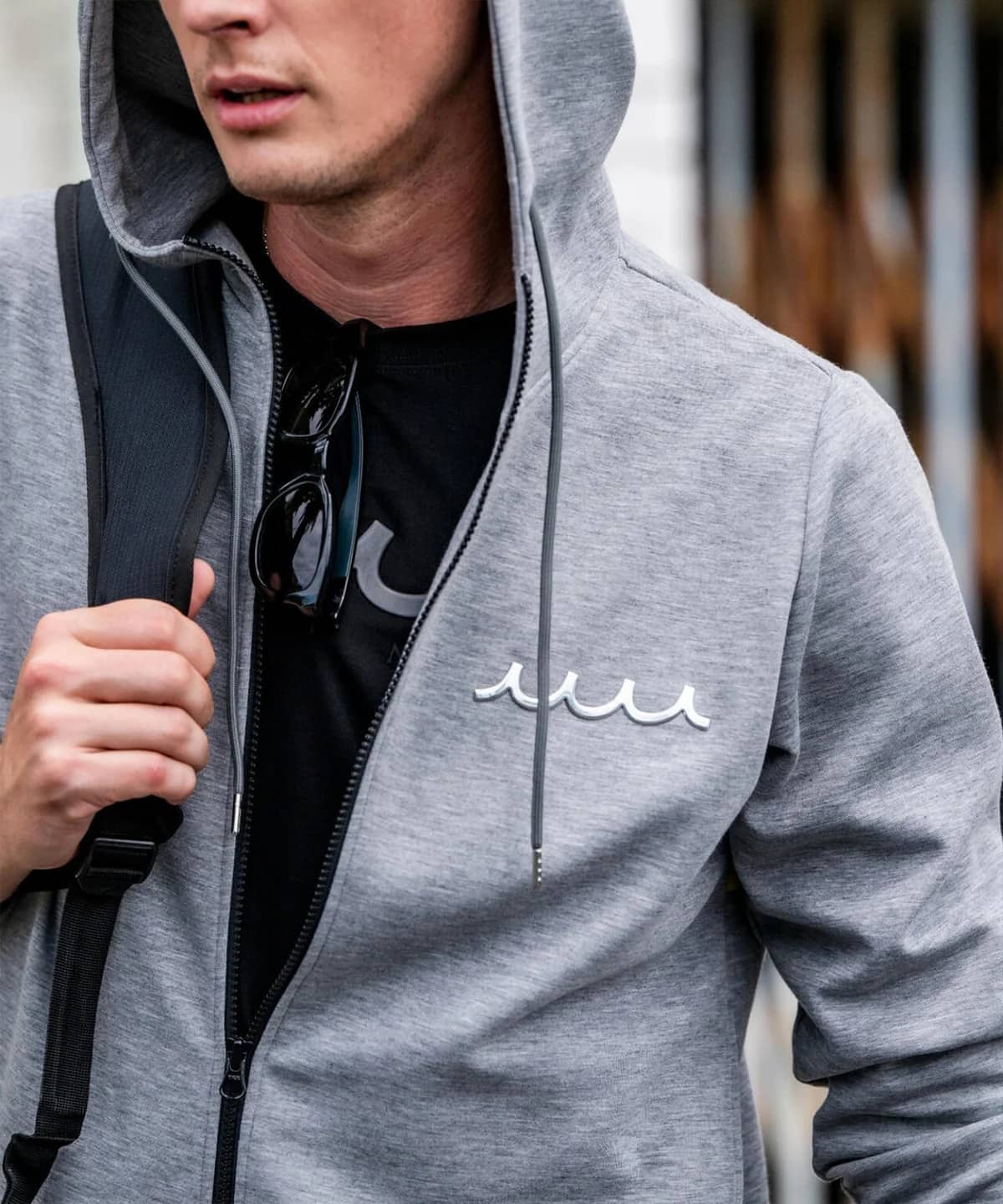 muta MARINE/ムータ マリン/Set-up Hoodie Back Metal gray M