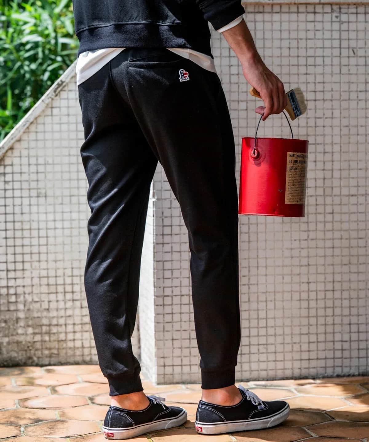 muta MARINE/ムータ マリン/Set-up Pants Metal Wave black L