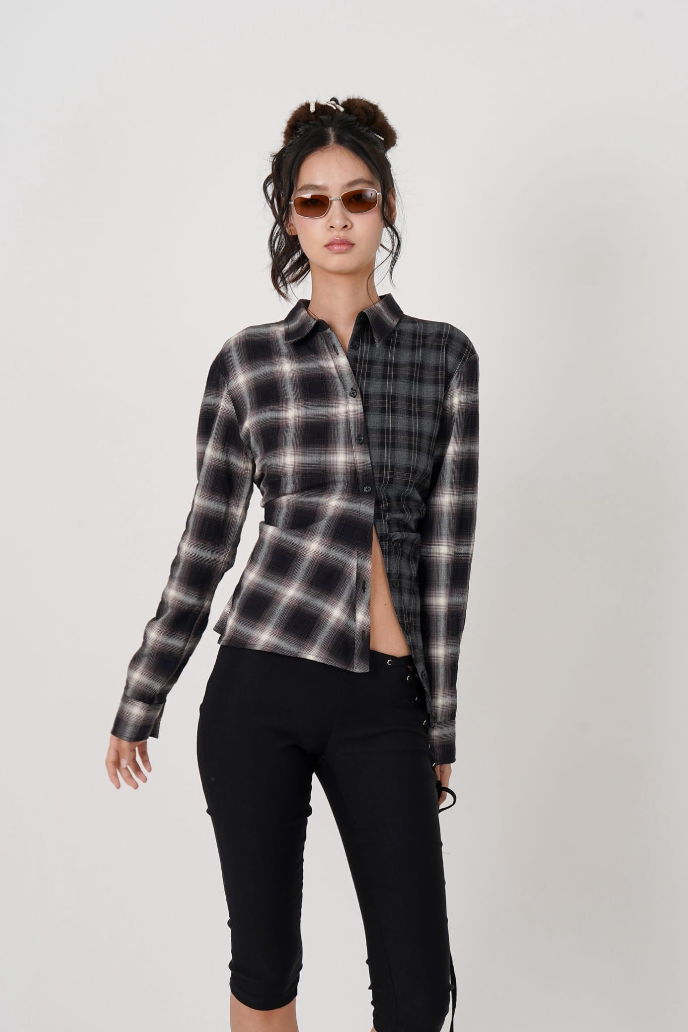 MITSUKI/ミツキ/Asymmetry pattern Shirt (black) black F