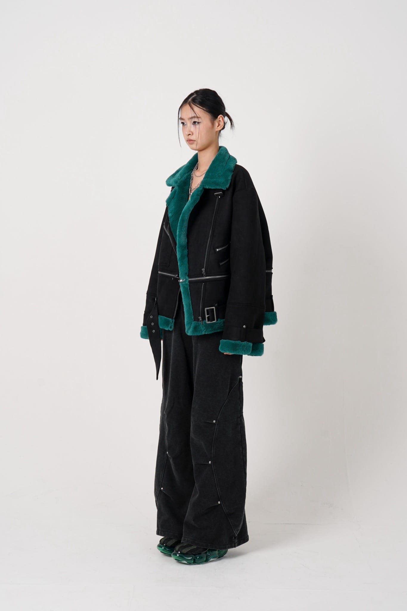 MITSUKI/ミツキ/Eyelet Tuck Sweat Pants (black) black M