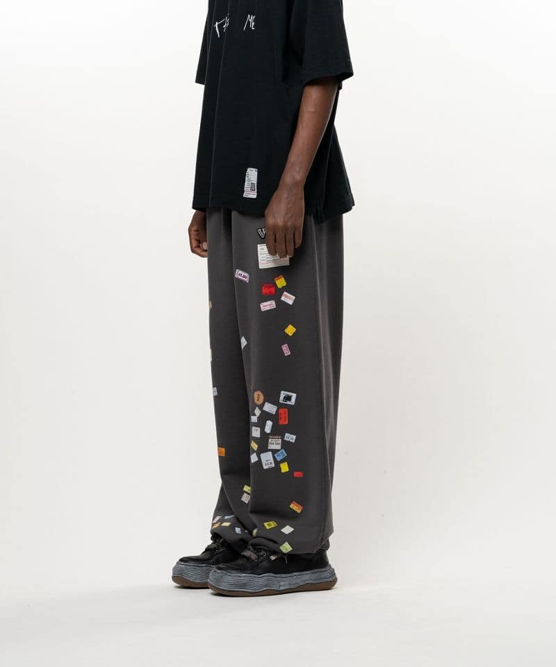 Maison MIHARA YASUHIRO/Price Tag Sticker Printed Sweat Pants black 46