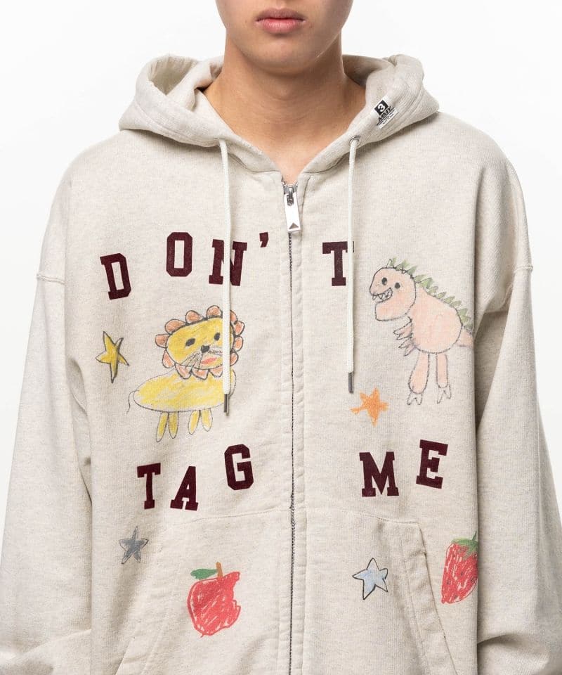 Maison MIHARA YASUHIRO/Kids Doodle Printed Zip-up Hoodie white 46