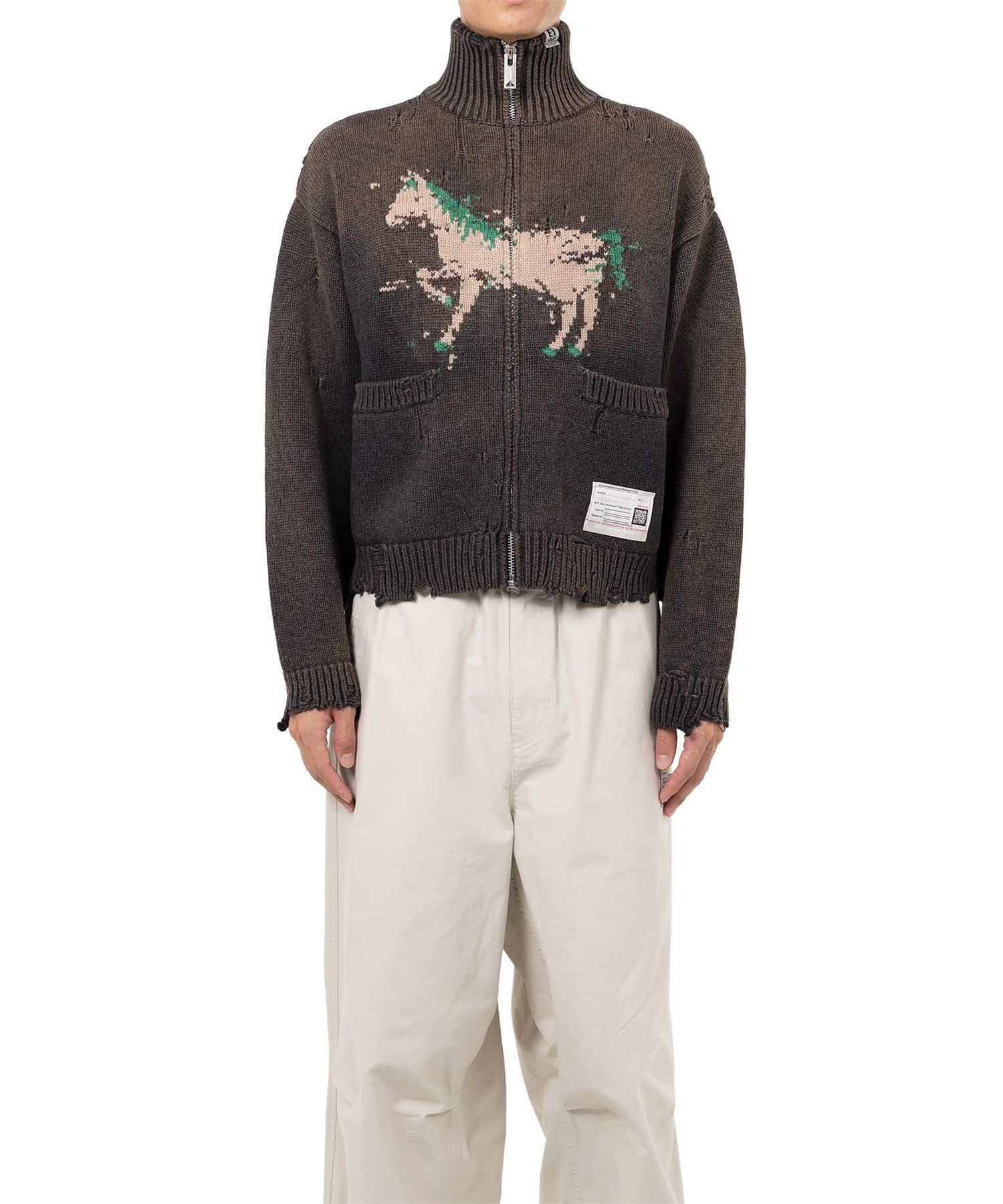 Maison MIHARA YASUHIRO/Horse Jacquard Knit Cardigan