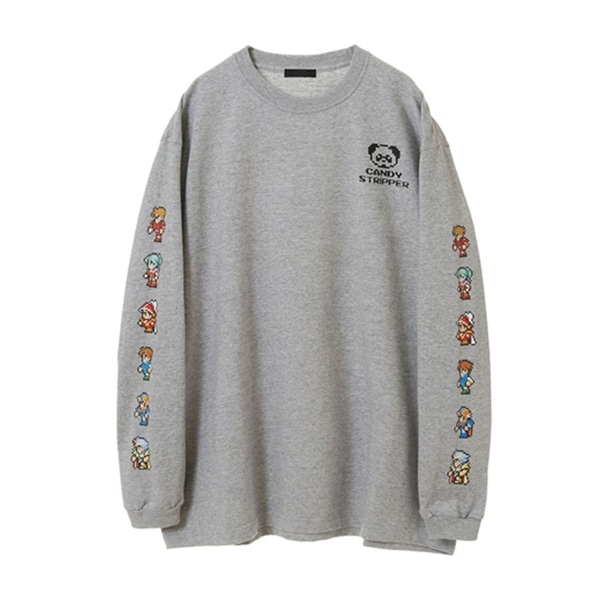 ピクセルリマスター ファイナルファンタジーＩ～ＶＩミックス ロングスリーブＴシャツ HEATHER GRAY