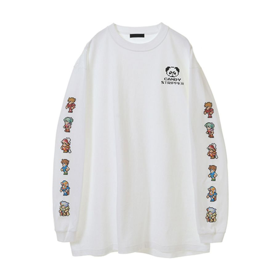 ピクセルリマスター ファイナルファンタジーＩ～ＶＩミックス ロングスリーブＴシャツ HEATHER GRAY