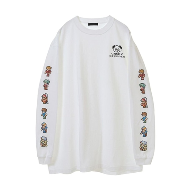 ピクセルリマスター ファイナルファンタジーＩ～ＶＩミックス ロングスリーブＴシャツ OFF WHITE