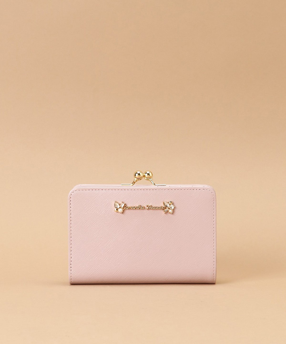 ラメレザービジュー 口金折財布 ホワイト 0