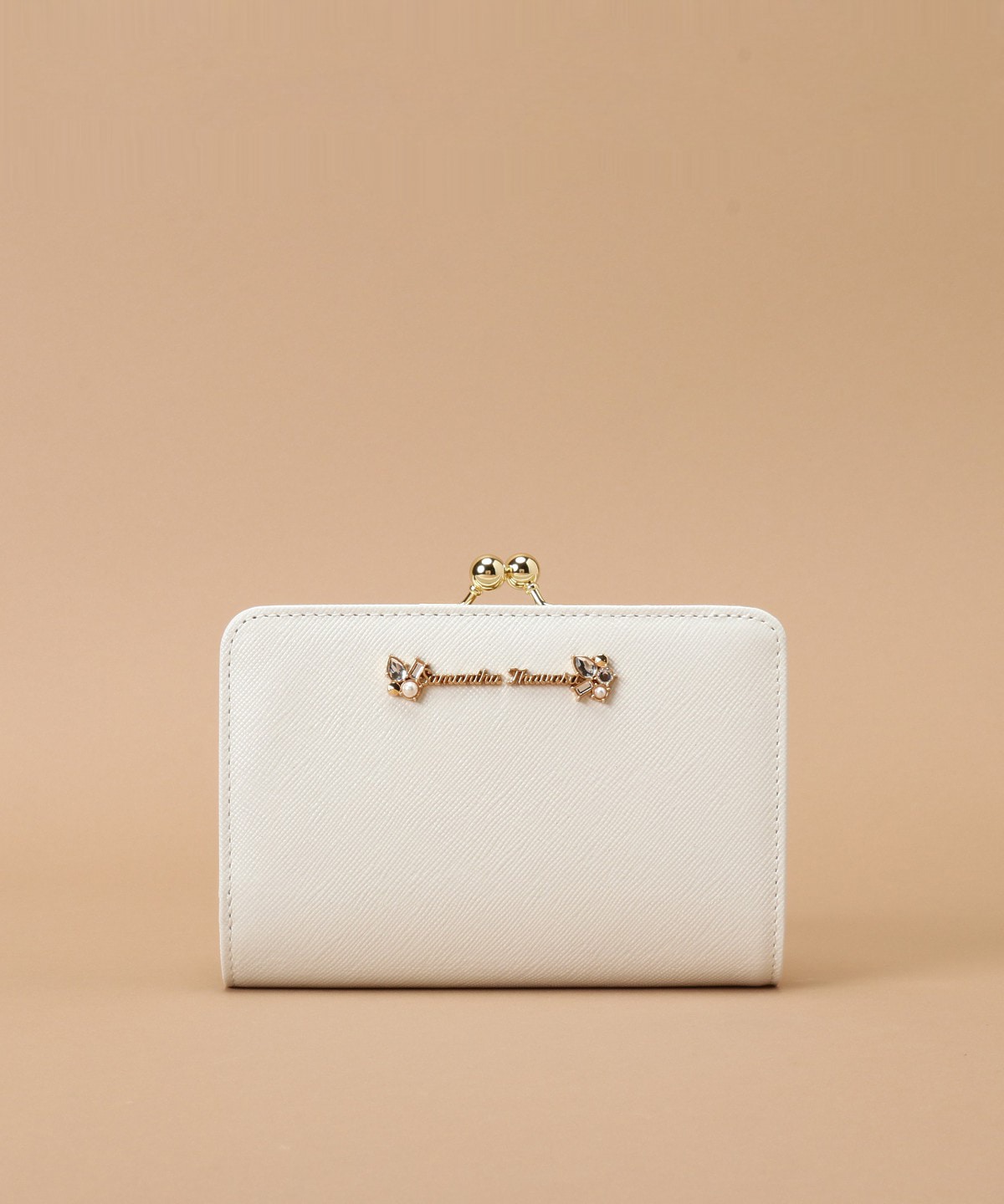 ラメレザービジュー 口金折財布 ブラック 0