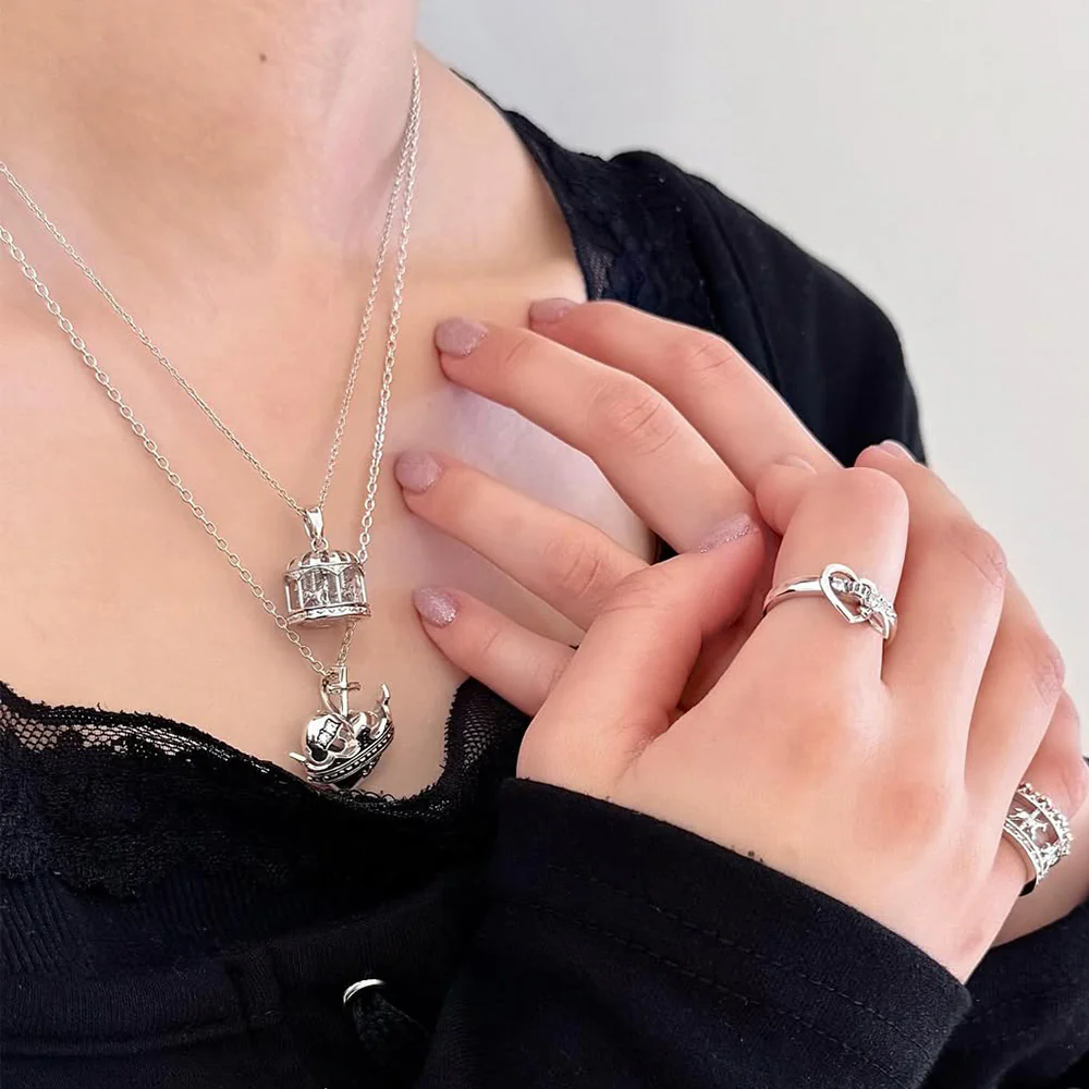 EVER-LOVING ネックレス BLACKENED/CLEAR 40cm