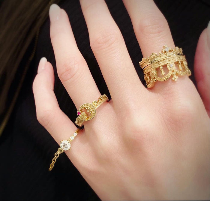 CORONATION リング GOLDFINISH/DIAMOND 21号