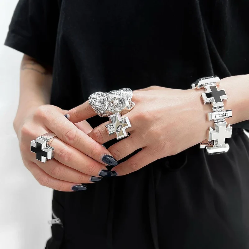 HIM リング BLACKENED/CLEAR 15号