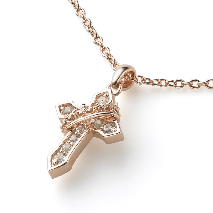 COMPASSION CROSS ネックレス PINK FINISH 40cm