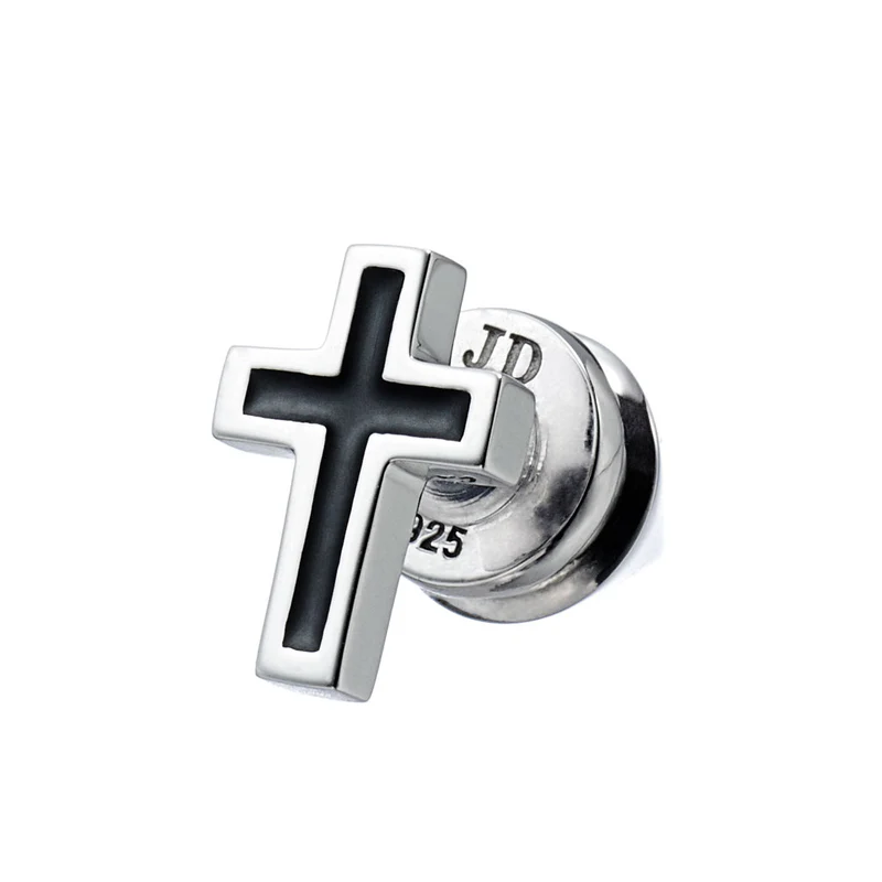 PURITY SPIKE CROSS ピアス(SHINY/BLACK)｜ JUSTIN DAVIS