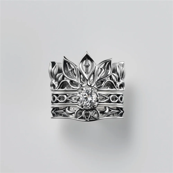 YOUR LIGHT リング BLACKENED/ＷHITE TOPAZ 11号