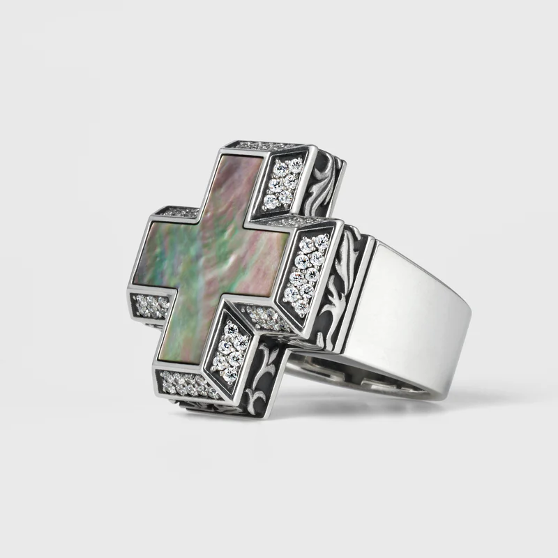 MOMENTARILY リング/BLACK OF MOTHER OF PEARL BLACKENED/BLAXK MOTHER OF PEARL 17号