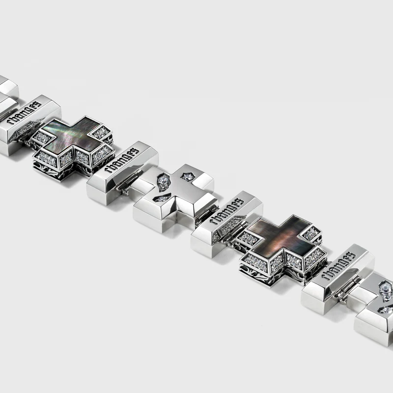 CHANGES ブレスレット /BLACK OF MOTHER OF PEARL BLACKENED/BLAXK MOTHER OF PEARL M