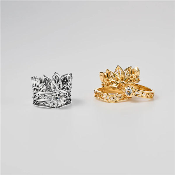 YOUR LIGHT リング BLACKENED/ＷHITE TOPAZ 11号