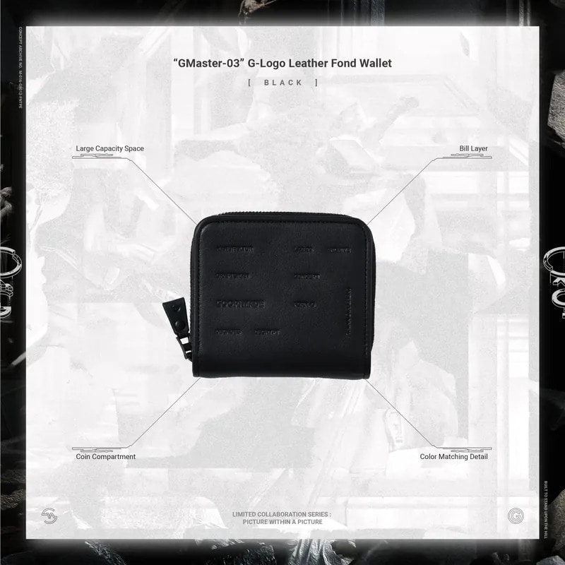【master-piece×GOOPiMADE】G-Logo Leather Fond Wallet Black Free