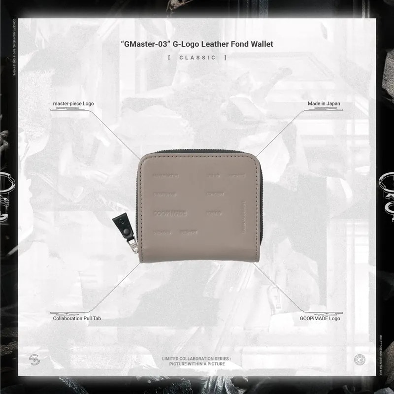 【master-piece×GOOPiMADE】G-Logo Leather Fond Wallet beige Free