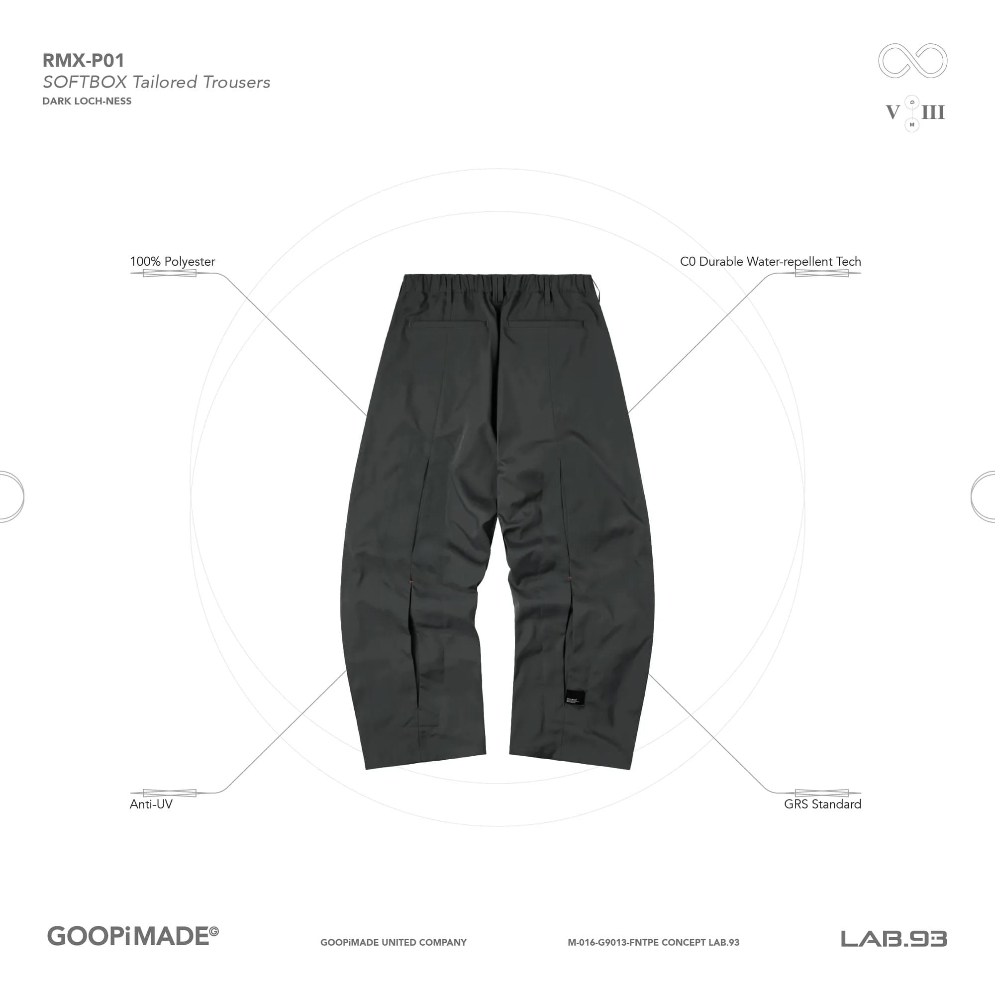【GOOPiMADE】SOFTBOX Tailored Trousers Dark Loch-Ness 1