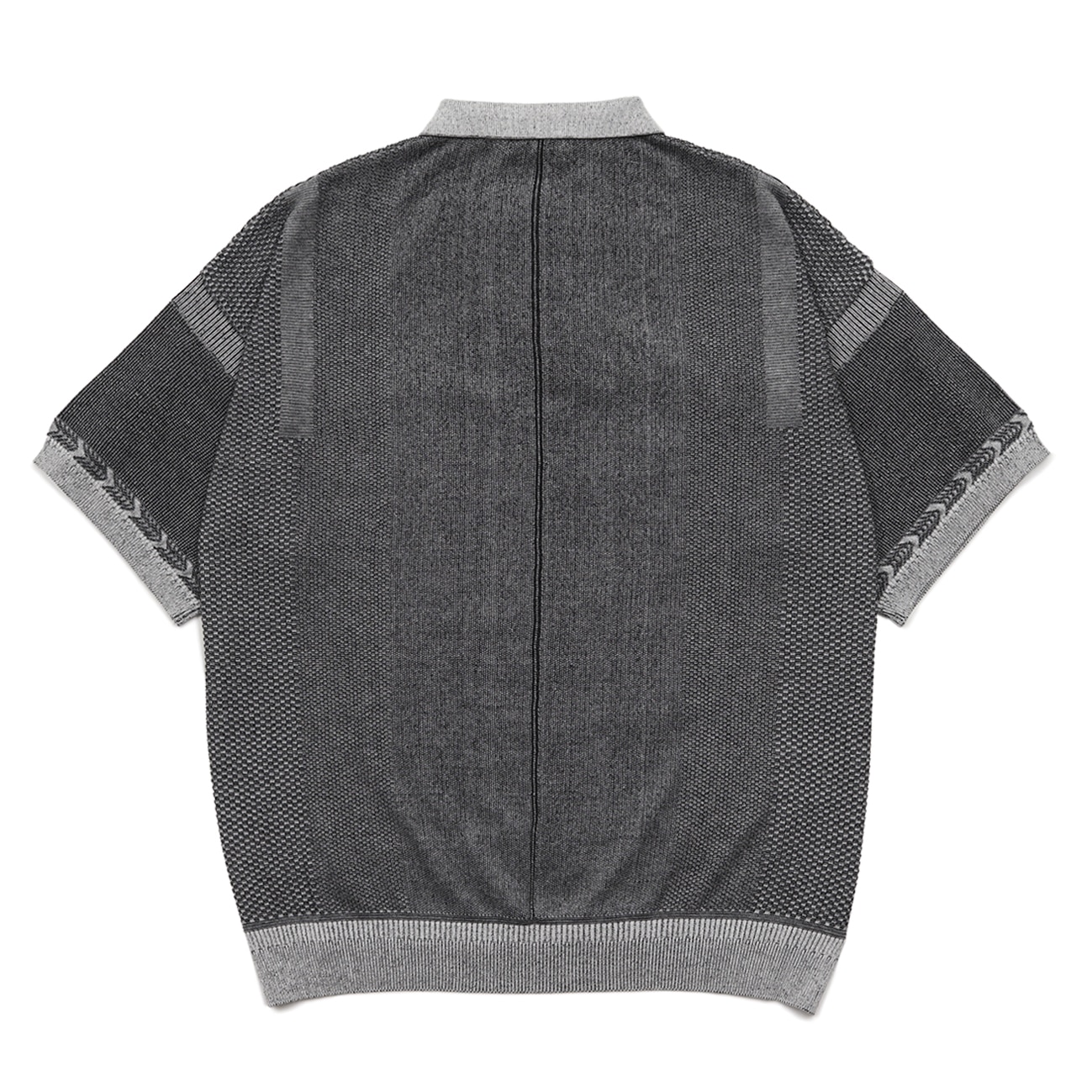 YASHIKI】Umiiro Knit Polo（海色）(2 MIX-GRAY)｜ MSPC