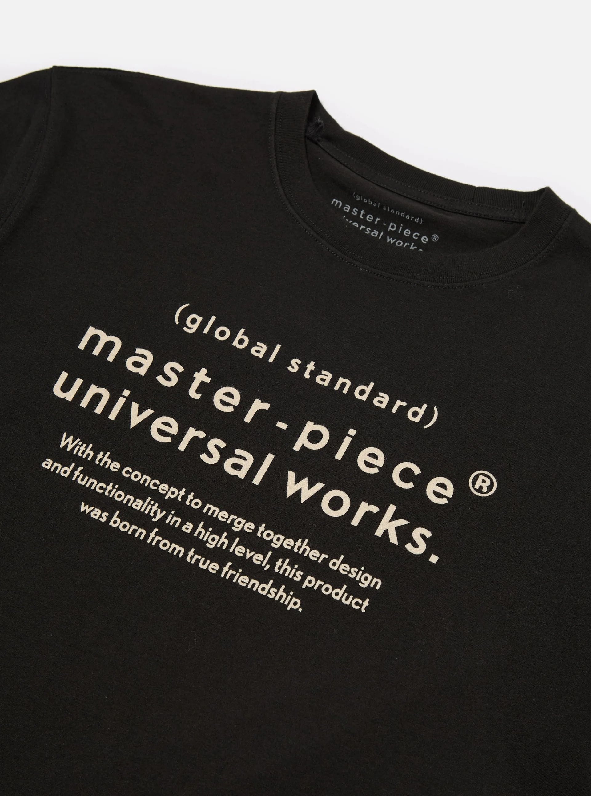 【master-piece x Universal Works】Print Tee in Black Single Jersey Black M