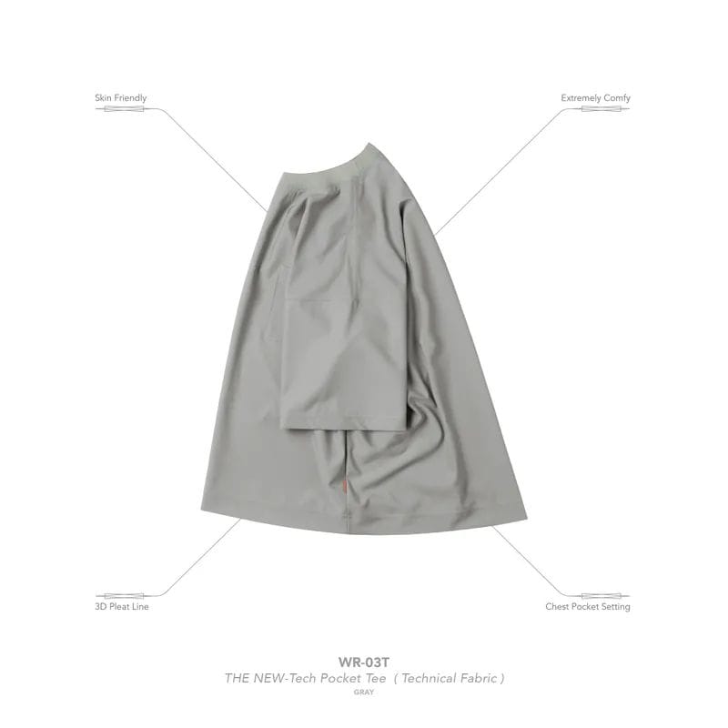 【GOOPiMADE】“WR-03T” THE NEW-Tech Pocket Tee (Technical Fabric) - Gray Gray 1