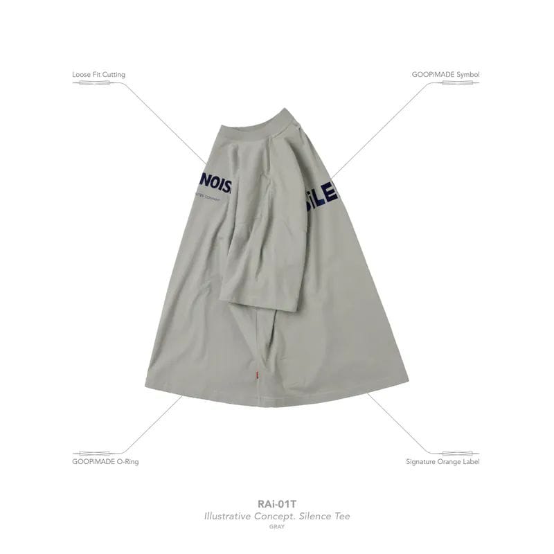 【GOOPiMADE】“RAi-01T” Illustrative Concept. Silence Tee - Gray Gray 1