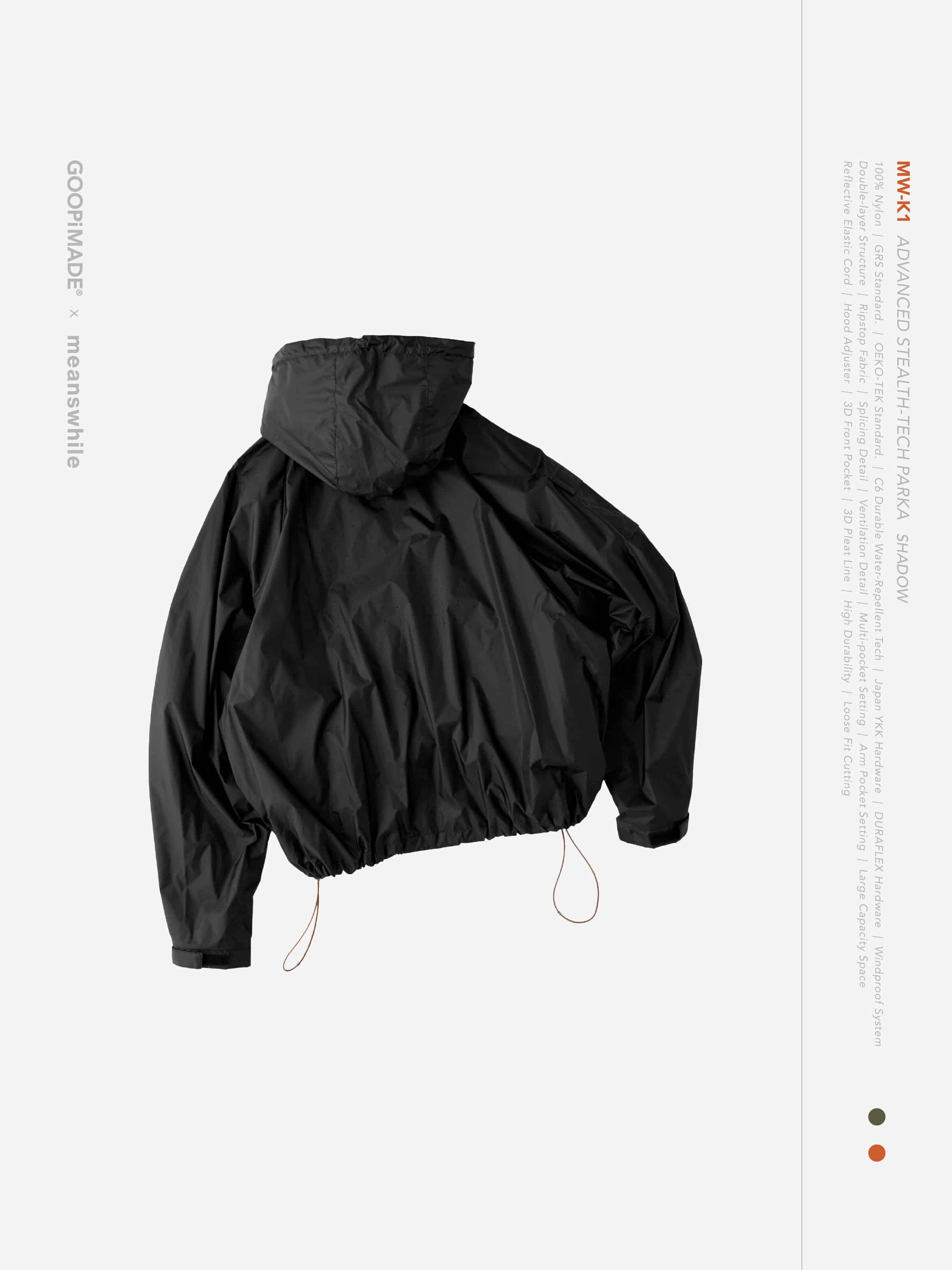 【GOOPiMADE × meanswhile】“MW-K1” Advanced Stealth-Tech PARKA(Shadow) Shadow 1
