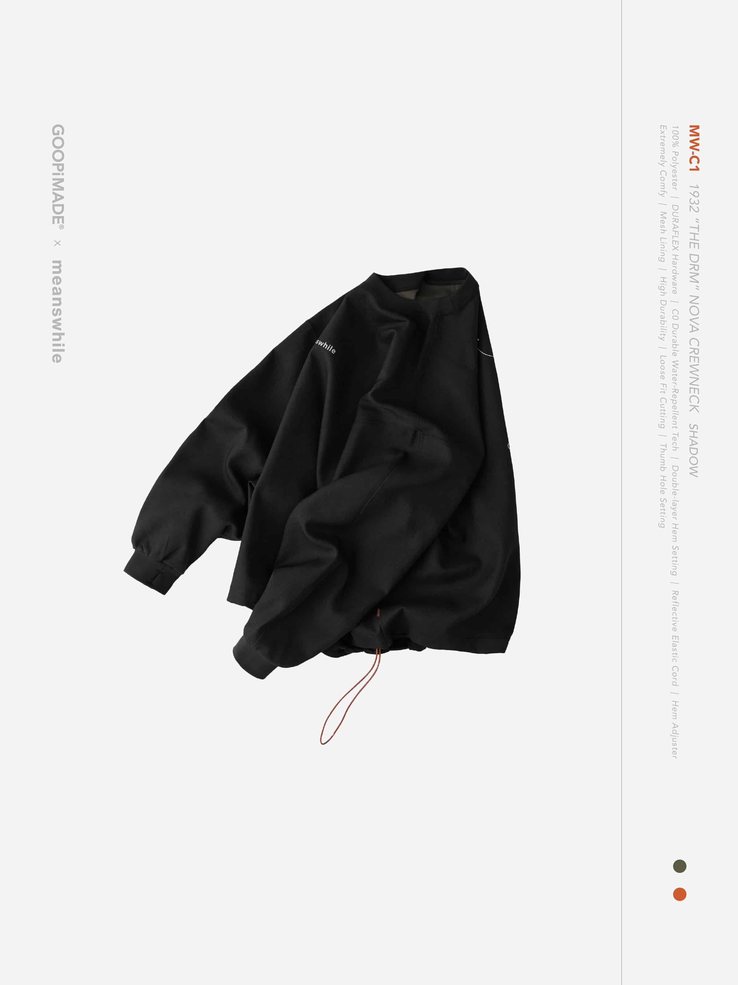 【GOOPiMADE×meanswhile】“MW-C1” 1932 “THE DRM” Nova Crewneck - Shadow Shadow 1
