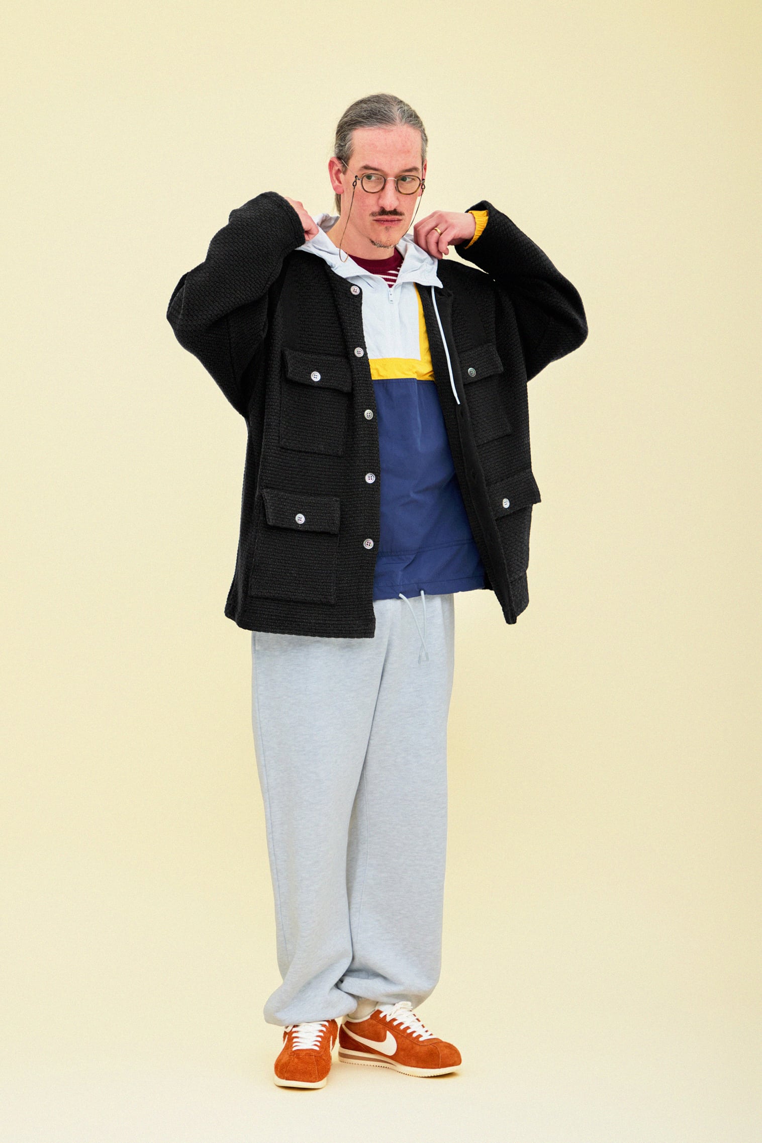 【YASHIKI】Shinsetu Knit Jacket (BLACK) BLACK 1