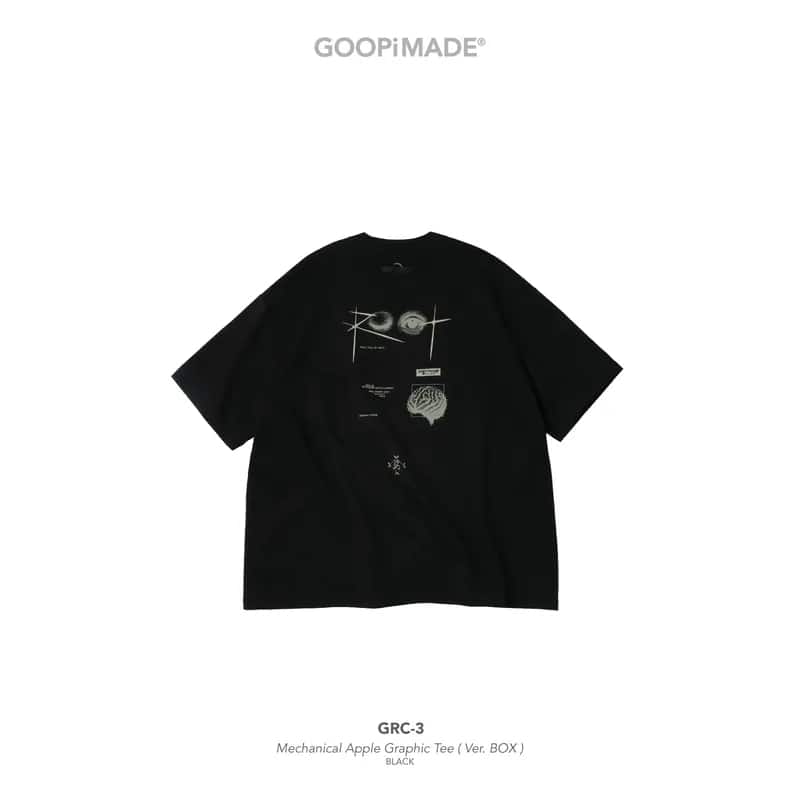 【GOOPiMADE】GRC-3 Mechanical Apple Graphic Tee(Ver. BOX) - BLACK BLACK 1