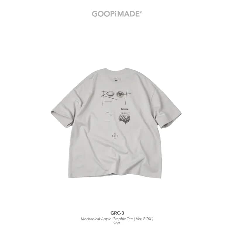  【GOOPiMADE】GRC-3 Mechanical Apple Graphic Tee(Ver. BOX) - GRAY GRAY 1