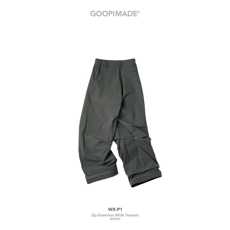 【GOOPiMADE】WX-P1 Zip-Extension Wide Trousers - Mocha Mocha 1