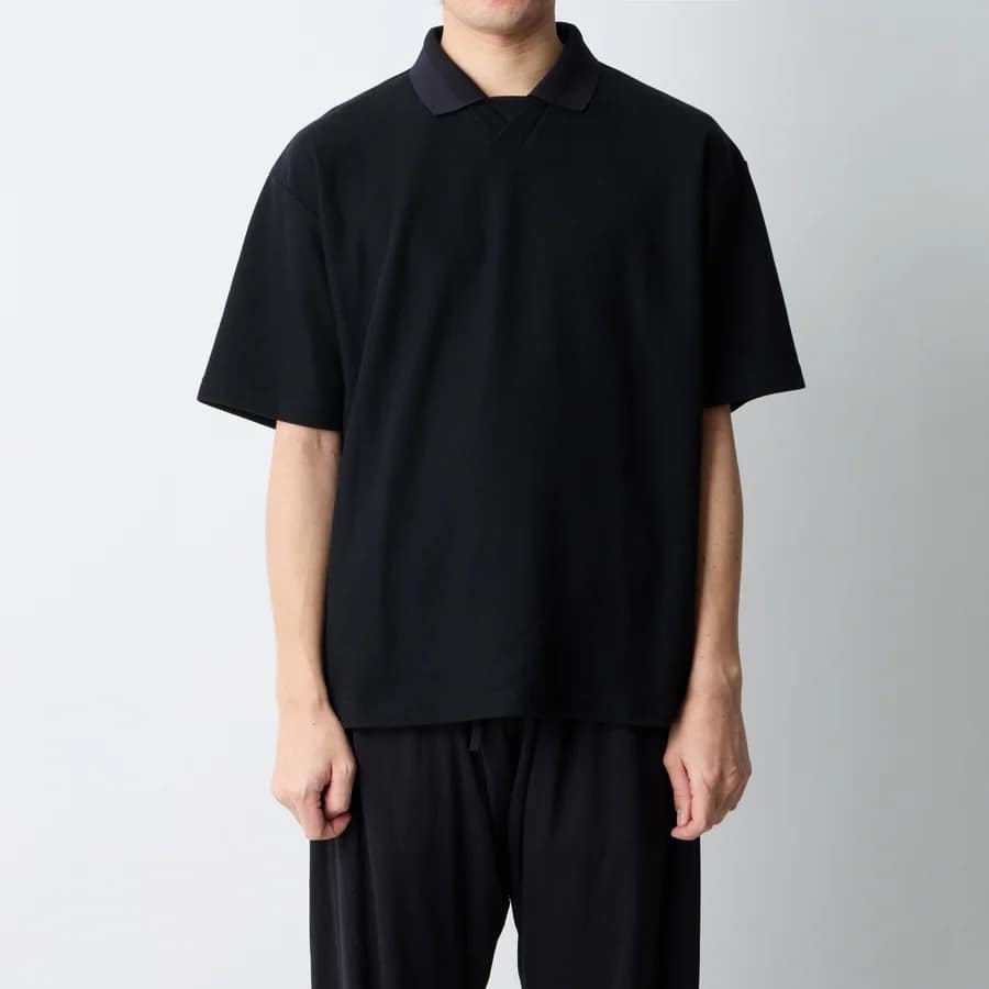 【White Mountaineering】POLO SHIRT (BLACK) BLACK 1