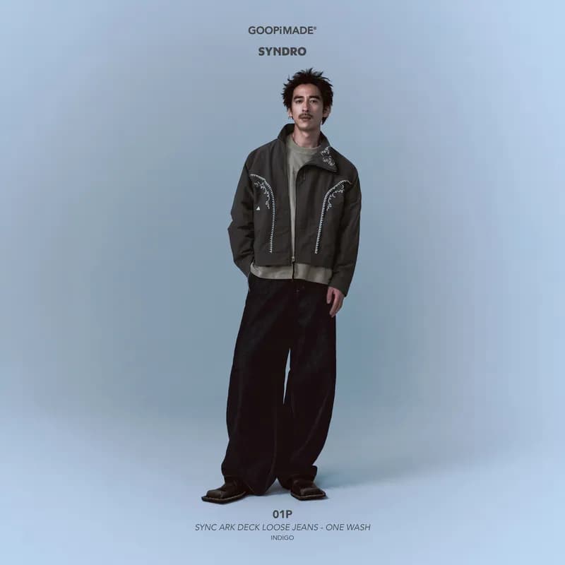 【GOOPiMADE】01P-SYNC ARK DECK LOOSE JEANS - ONE WASH INDIGO 0