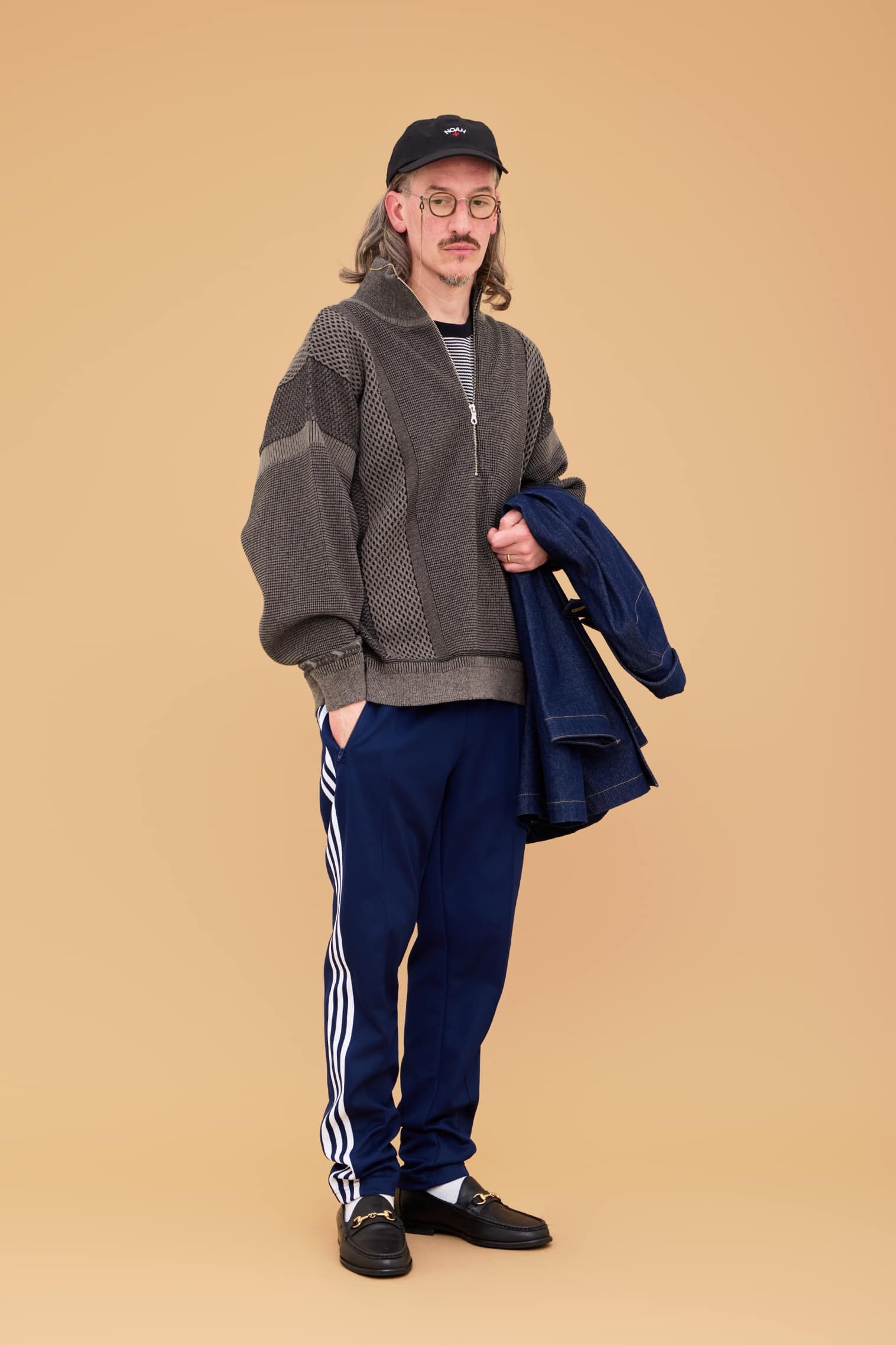 【YASHIKI】Karita Half Zip Knit （苅田）(GREIGE) GREIGE 1