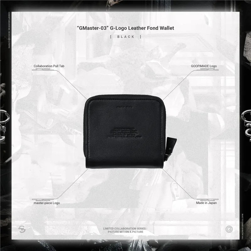 【master-piece×GOOPiMADE】G-Logo Leather Fond Wallet Black Free