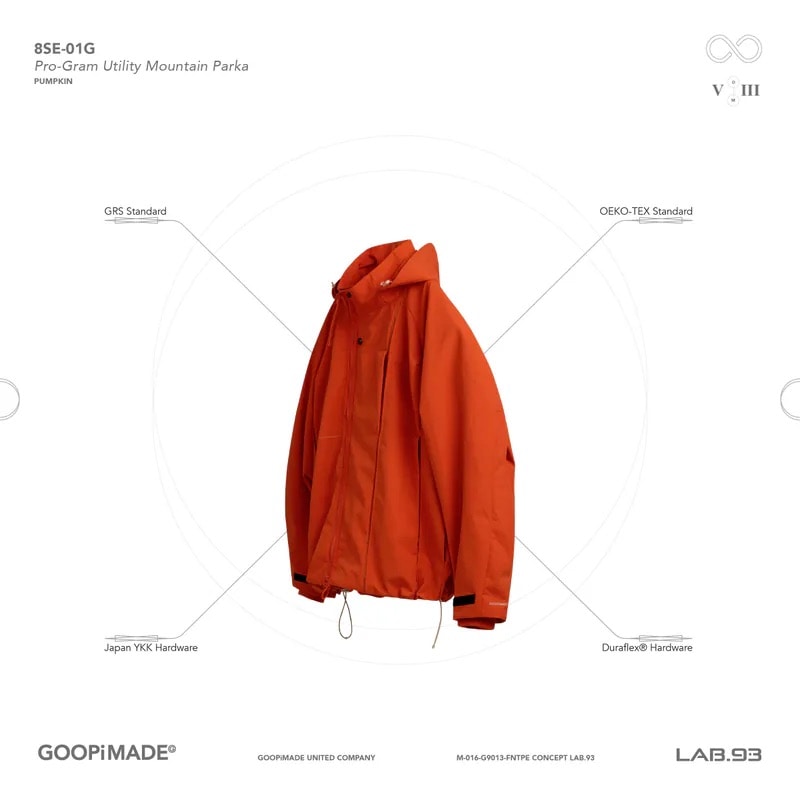 【GOOPiMADE】Pro-Gram Utility Mountain Parka Pumpkin 1